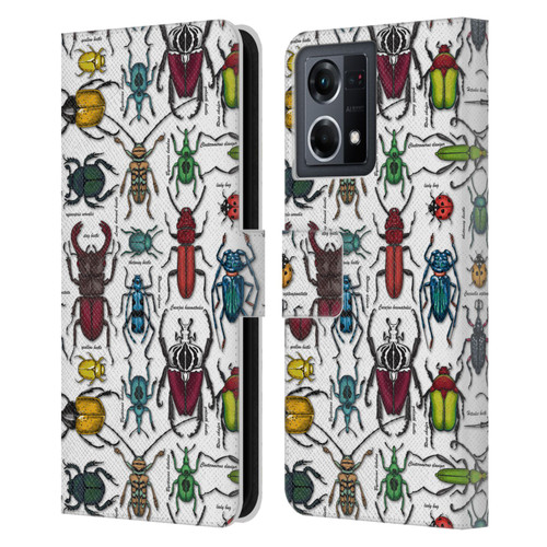 Katerina Kirilova Graphics Beetles Leather Book Wallet Case Cover For OPPO Reno8 4G
