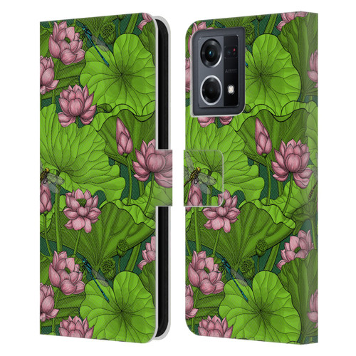 Katerina Kirilova Graphics Lotus Garden Leather Book Wallet Case Cover For OPPO Reno8 4G