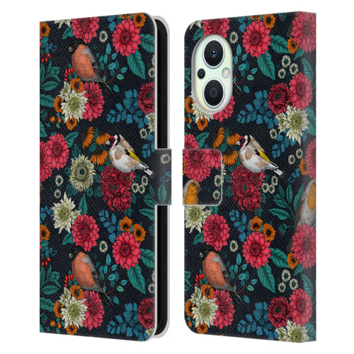 Katerina Kirilova Graphics Garden Birds Leather Book Wallet Case Cover For OPPO Reno8 Lite