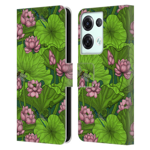 Katerina Kirilova Graphics Lotus Garden Leather Book Wallet Case Cover For OPPO Reno8 Pro