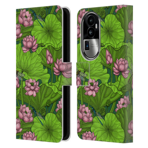 Katerina Kirilova Graphics Lotus Garden Leather Book Wallet Case Cover For OPPO Reno10 Pro+