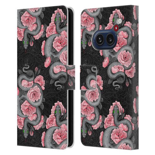 Katerina Kirilova Graphics Snakes And Roses Leather Book Wallet Case Cover For Nothing Phone (2a)