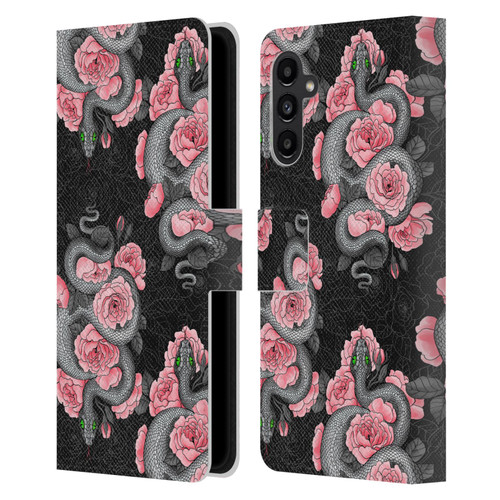 Katerina Kirilova Graphics Snakes And Roses Leather Book Wallet Case Cover For Samsung Galaxy A13 5G (2021)