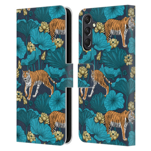 Katerina Kirilova Graphics Tigers In Lotus Pond Leather Book Wallet Case Cover For Samsung Galaxy A24 4G / M34 5G