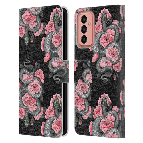 Katerina Kirilova Graphics Snakes And Roses Leather Book Wallet Case Cover For Samsung Galaxy M13 (2022)