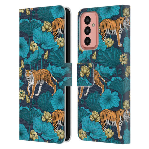 Katerina Kirilova Graphics Tigers In Lotus Pond Leather Book Wallet Case Cover For Samsung Galaxy M13 (2022)