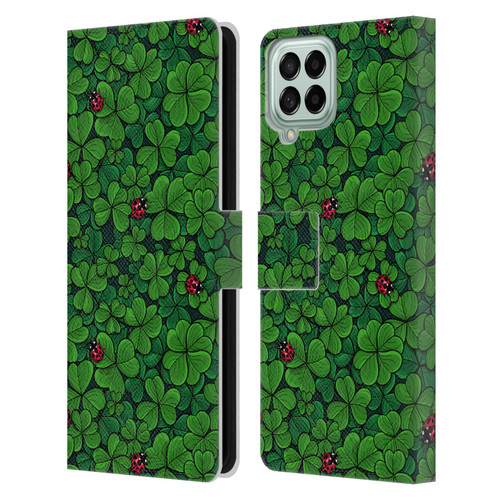Katerina Kirilova Graphics The Lucky Clover Leather Book Wallet Case Cover For Samsung Galaxy M53 (2022)