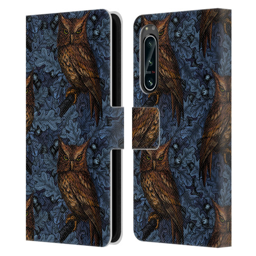 Katerina Kirilova Graphics Night Owls Leather Book Wallet Case Cover For Sony Xperia 5 IV