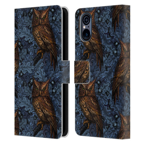 Katerina Kirilova Graphics Night Owls Leather Book Wallet Case Cover For Sony Xperia 5 V 5G