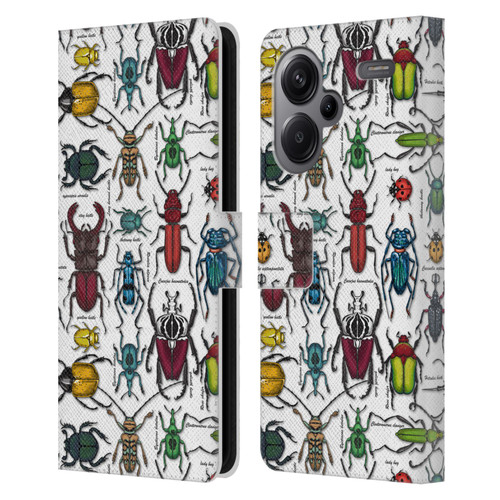 Katerina Kirilova Graphics Beetles Leather Book Wallet Case Cover For Xiaomi Redmi Note 13 Pro Plus 5G