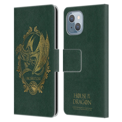 House Of The Dragon: Television Series Season 2 Graphics Fire Made Flesh Leather Book Wallet Case Cover For Apple iPhone 14