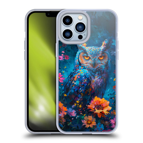 Haroulita Mix Art Animals Owl In Flowers Soft Gel Case for Apple iPhone 13 Pro Max