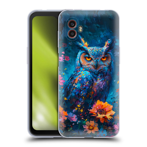 Haroulita Mix Art Animals Owl In Flowers Soft Gel Case for Samsung Galaxy Xcover6 Pro/Pro2