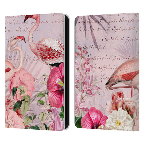 LebensArt Birds And Floral Flamingo Paradise Leather Book Wallet Case Cover For Amazon Kindle 11th Gen 6in 2022