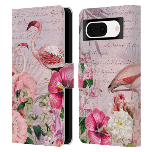 LebensArt Birds And Floral Flamingo Paradise Leather Book Wallet Case Cover For Google Pixel 8