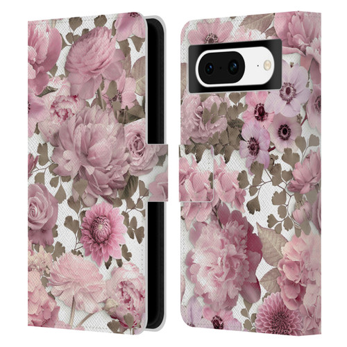 LebensArt Birds And Floral Pink Flower Pattern Kopie Leather Book Wallet Case Cover For Google Pixel 8