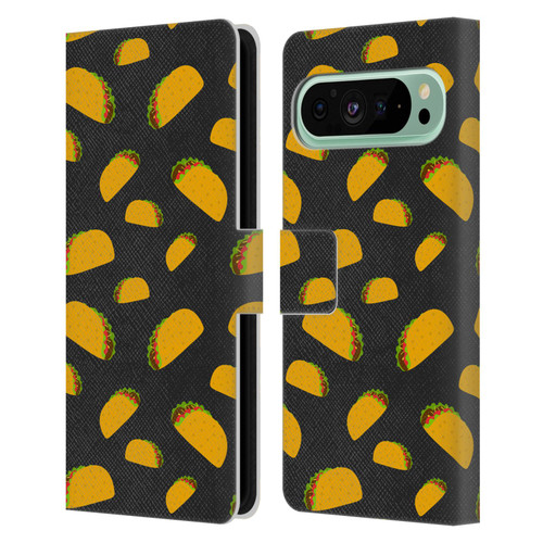 PLdesign Food Patterns Cool Fun Taco Leather Book Wallet Case Cover For Google Pixel 9 Pro XL
