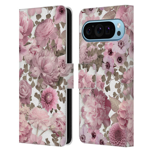 LebensArt Birds And Floral Pink Flower Pattern Kopie Leather Book Wallet Case Cover For Google Pixel 9 / Pixel 9 Pro