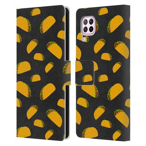 PLdesign Food Patterns Cool Fun Taco Leather Book Wallet Case Cover For Huawei Nova 6 SE / P40 Lite