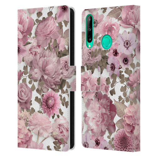 LebensArt Birds And Floral Pink Flower Pattern Kopie Leather Book Wallet Case Cover For Huawei P40 lite E