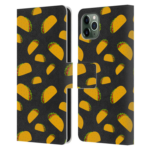 PLdesign Food Patterns Cool Fun Taco Leather Book Wallet Case Cover For Apple iPhone 11 Pro Max