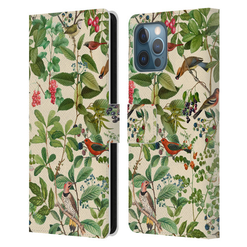 LebensArt Birds And Floral Berries Leather Book Wallet Case Cover For Apple iPhone 12 Pro Max