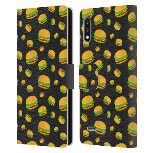 PLdesign Food Patterns Cool Fun Burger Leather Book Wallet Case Cover For LG K22