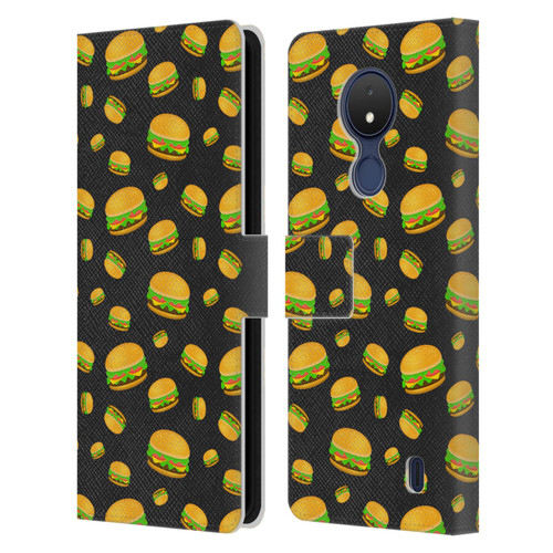 PLdesign Food Patterns Cool Fun Burger Leather Book Wallet Case Cover For Nokia C21