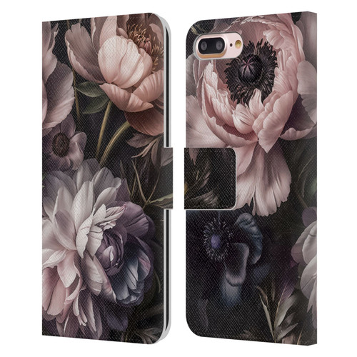 LebensArt Birds And Floral Baroque Smoke Leather Book Wallet Case Cover For Apple iPhone 7 Plus / iPhone 8 Plus
