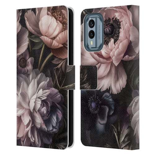 LebensArt Birds And Floral Baroque Smoke Leather Book Wallet Case Cover For Nokia X30