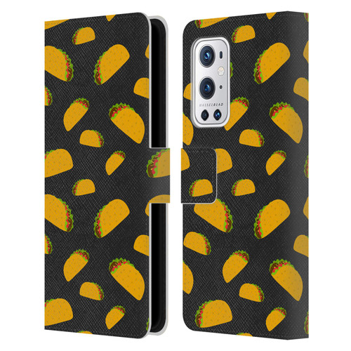 PLdesign Food Patterns Cool Fun Taco Leather Book Wallet Case Cover For OnePlus 9 Pro