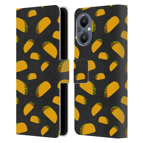 PLdesign Food Patterns Cool Fun Taco Leather Book Wallet Case Cover For OnePlus Nord N20 5G