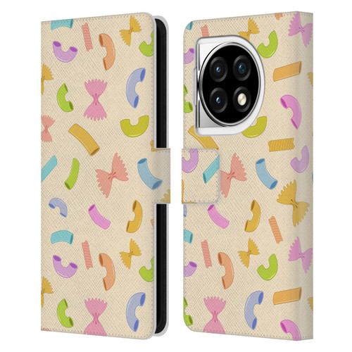 PLdesign Food Patterns Macaroni Pasta Colored Leather Book Wallet Case Cover For OPPO OnePlus Ace 3 5G