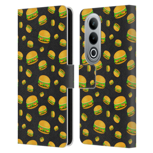 PLdesign Food Patterns Cool Fun Burger Leather Book Wallet Case Cover For OPPO OnePlus Ace 3V 5G