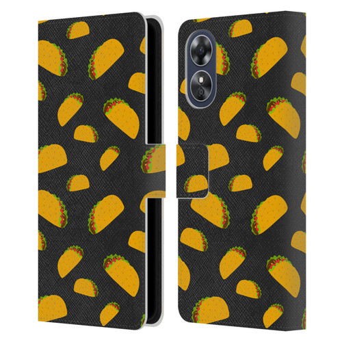 PLdesign Food Patterns Cool Fun Taco Leather Book Wallet Case Cover For OPPO A17