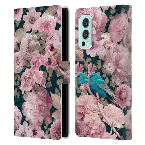 LebensArt Birds And Floral Sparrows In Pink Leather Book Wallet Case Cover For OnePlus Nord 2 5G