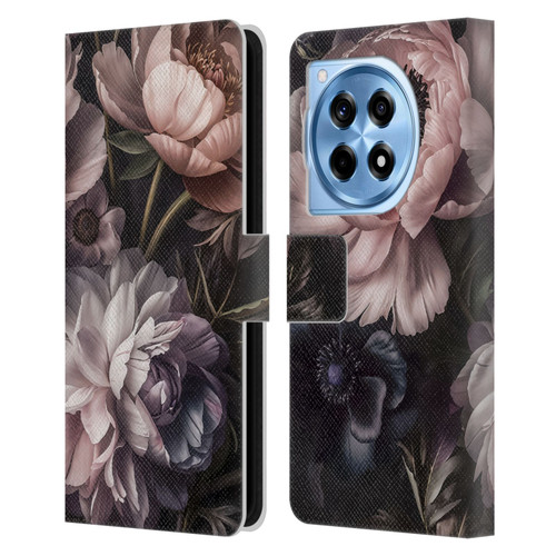 LebensArt Birds And Floral Baroque Smoke Leather Book Wallet Case Cover For OnePlus 12R