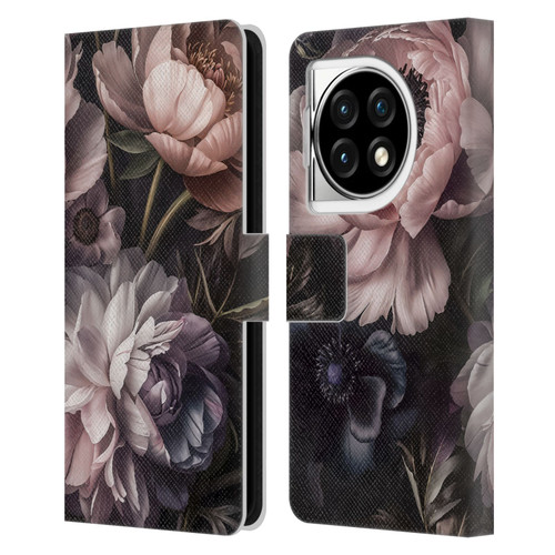 LebensArt Birds And Floral Baroque Smoke Leather Book Wallet Case Cover For OPPO OnePlus Ace 3 5G