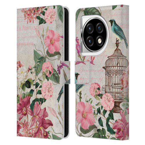 LebensArt Birds And Floral Birdcage Master Leather Book Wallet Case Cover For OPPO OnePlus Ace 3 5G
