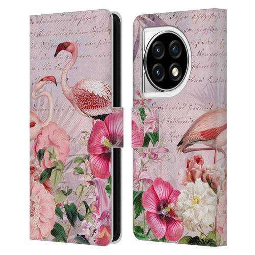 LebensArt Birds And Floral Flamingo Paradise Leather Book Wallet Case Cover For OPPO OnePlus Ace 3 5G
