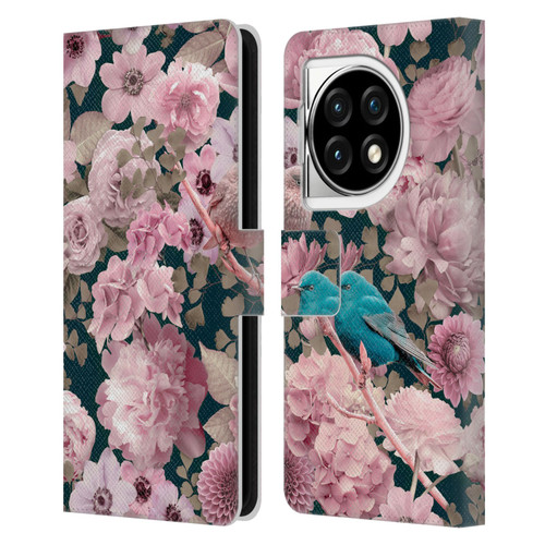 LebensArt Birds And Floral Sparrows In Pink Leather Book Wallet Case Cover For OPPO OnePlus Ace 3 5G