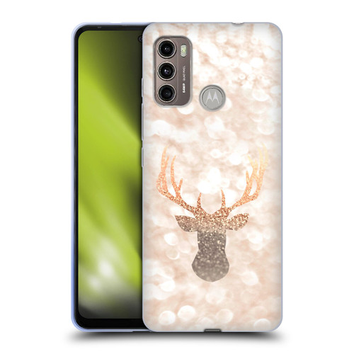 Monika Strigel Champagne Gold Deer Soft Gel Case for Motorola Moto G60 / Moto G40 Fusion