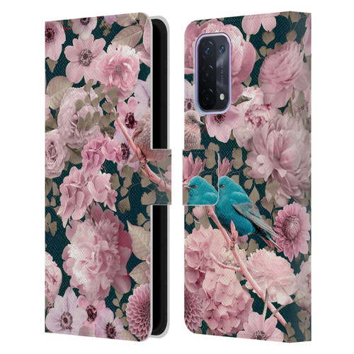LebensArt Birds And Floral Sparrows In Pink Leather Book Wallet Case Cover For OPPO A54 5G