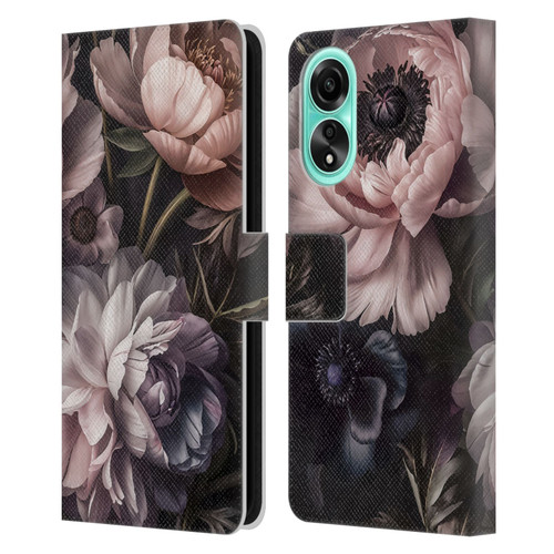 LebensArt Birds And Floral Baroque Smoke Leather Book Wallet Case Cover For OPPO A78 4G
