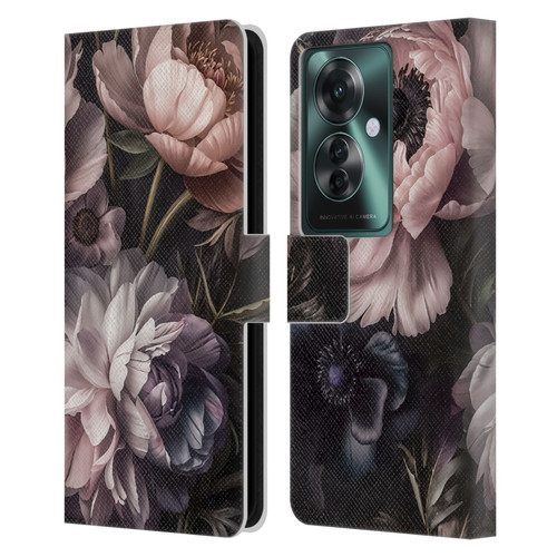 LebensArt Birds And Floral Baroque Smoke Leather Book Wallet Case Cover For OPPO Reno11 F 5G / F25 Pro 5G