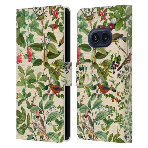 LebensArt Birds And Floral Berries Leather Book Wallet Case Cover For Nothing Phone (2a)