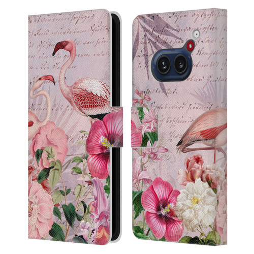 LebensArt Birds And Floral Flamingo Paradise Leather Book Wallet Case Cover For Nothing Phone (2a)