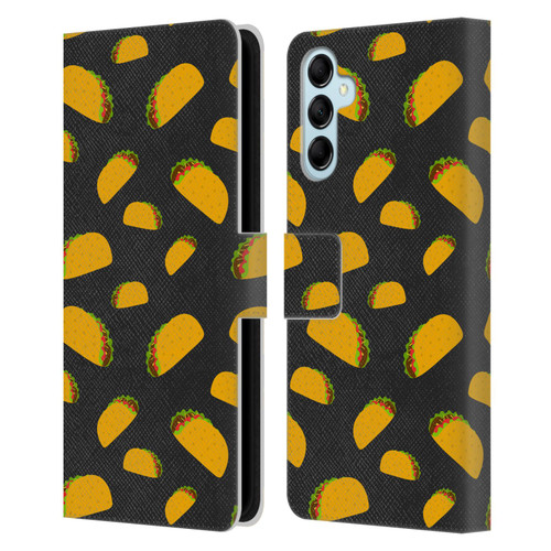 PLdesign Food Patterns Cool Fun Taco Leather Book Wallet Case Cover For Samsung Galaxy M14 5G