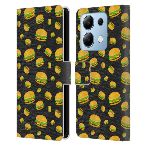 PLdesign Food Patterns Cool Fun Burger Leather Book Wallet Case Cover For Xiaomi Redmi Note 13/13 Pro 5G