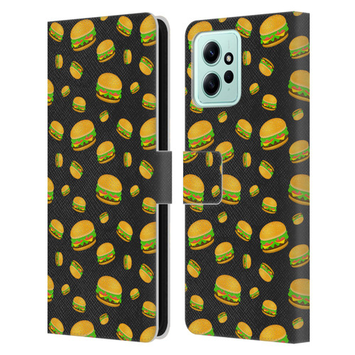 PLdesign Food Patterns Cool Fun Burger Leather Book Wallet Case Cover For Xiaomi Redmi 12